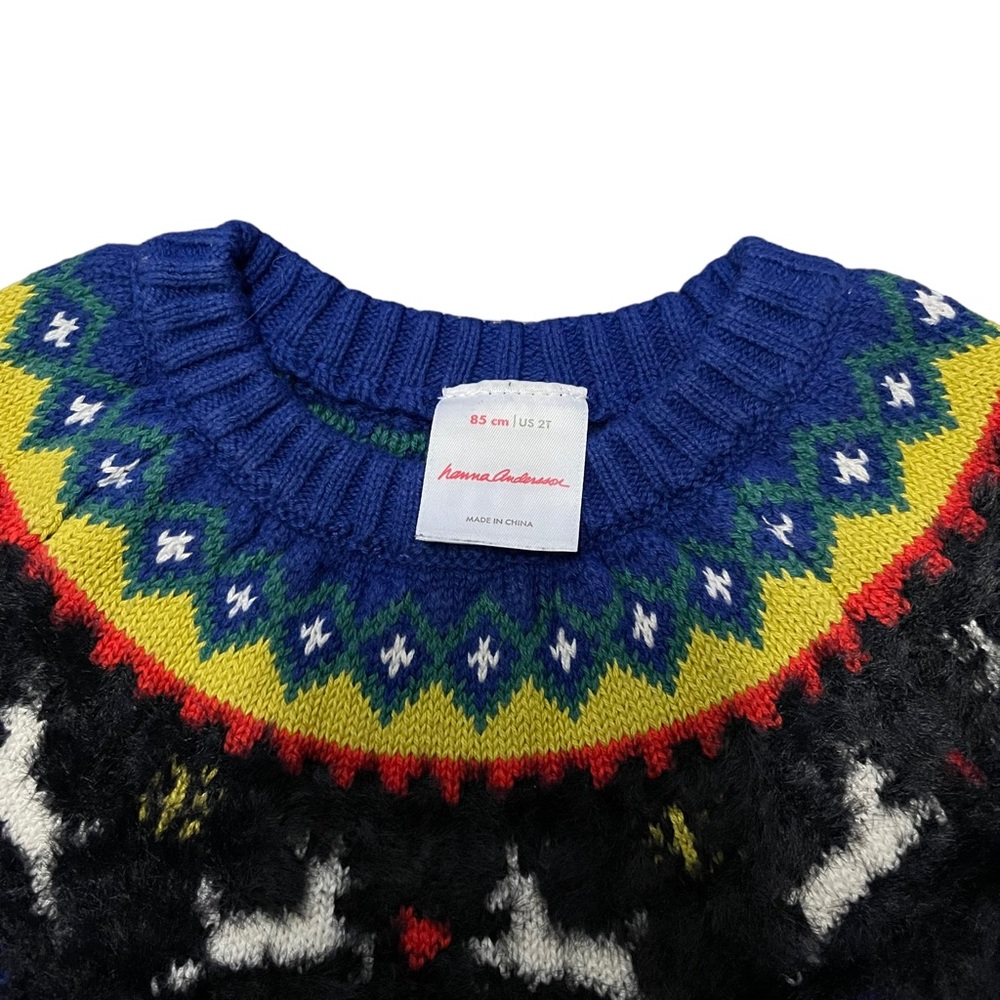 NWT Hanna Andersson Festive Fairisle Christmas Pullover Sweater Size 2T (85) - Picture 4 of 7